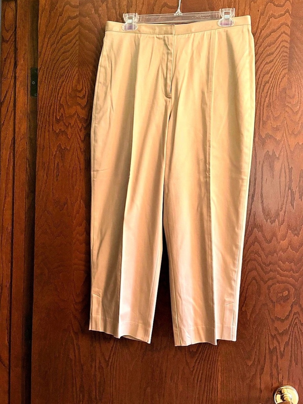 Liz Claiborne Lizsport Cosette Pants Straight Leg Cropped Pants Beige Size 10